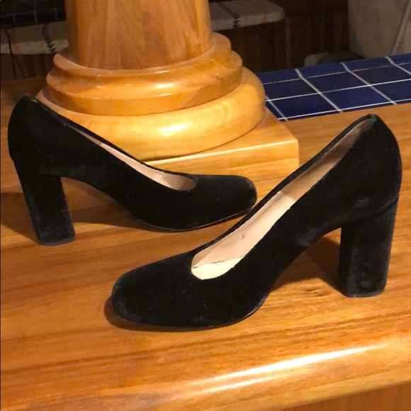 Dries Van Noten Velvet Black Block Heels 38M Euro - Picture 3 of 13